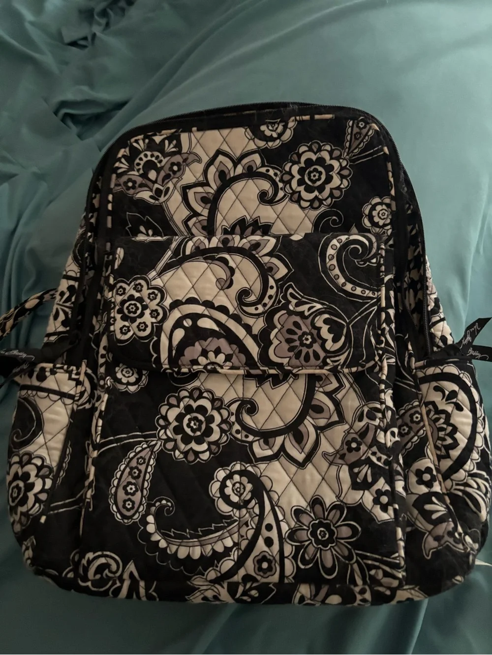 Vera Bradley Purple Floral Quilted Crossbody with Teal Accents